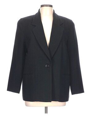 Talbot's Vintage Women's Single-Button Luxe Wool Blazer Black - Size 10 P